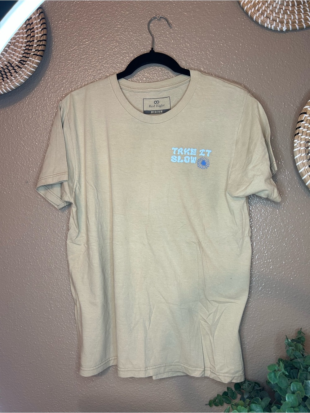 Men's 'Take It Slow' Beige Graphic Tee by